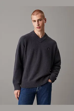 Calvin Klein Cotton Bouclé V-Neck Jumper