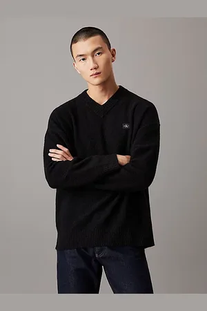Calvin Klein Cotton Bouclé V-Neck Jumper
