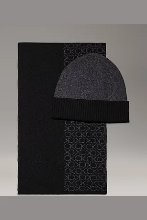 Calvin Klein Logo Scarf and Beanie Gift Set
