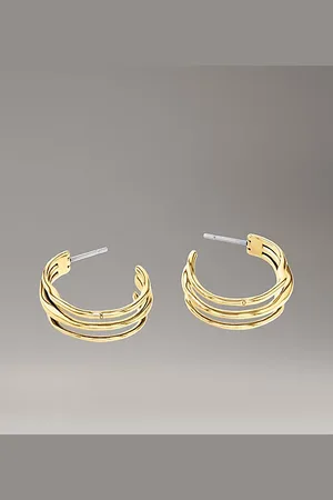 Calvin Klein Sculptural Stainless Steel Hoop Earrings