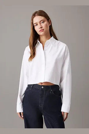 Calvin Klein Cropped Oxford Cotton Shirt
