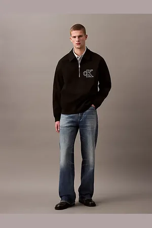 Calvin Klein Double Rib Logo Zip Polo Shirt