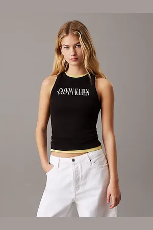 Calvin Klein Ribbed Cotton Logo Tank Top
