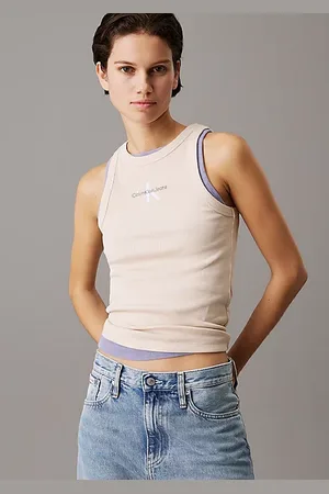 Calvin Klein Slim Ribbed Monogram Tank Top