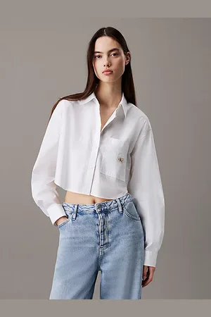Calvin Klein Cropped Cotton Poplin Shirt