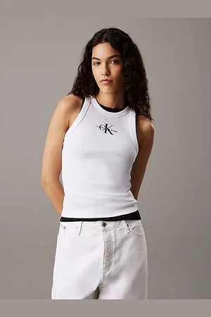 Calvin Klein Slim Ribbed Monogram Tank Top
