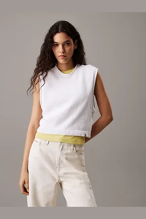 Calvin Klein Relaxed Cotton Linen Knit Top