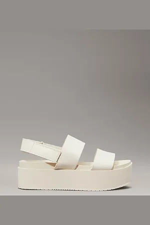 Calvin Klein Canvas Platform Wedge Sandals