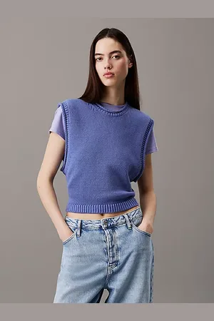 Calvin Klein Relaxed Cotton Linen Knit Top