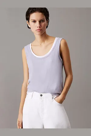 Calvin Klein Slim Linen Jersey Tank Top