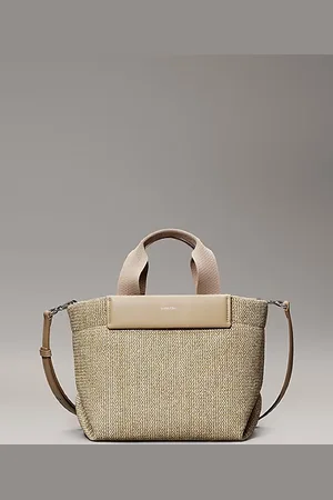 Calvin Klein Small Raffia Tote Bag