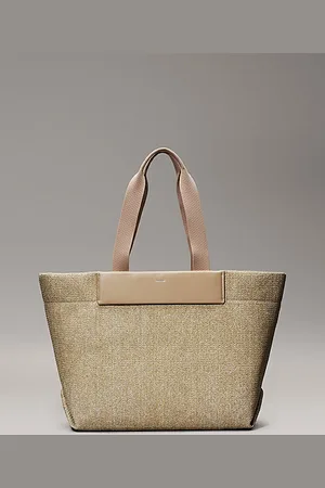 Calvin Klein Large Raffia Tote Bag