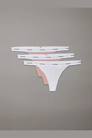 Calvin Klein 3 Pack Thongs - Cotton Stretch Rib