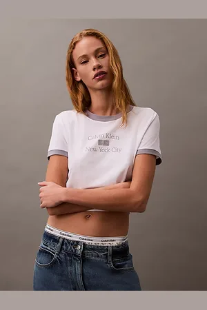 Calvin Klein Cropped Logo Ringer T-shirt