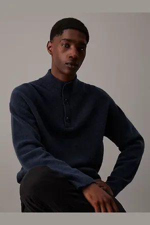 Calvin Klein Merino Button Neck Jumper