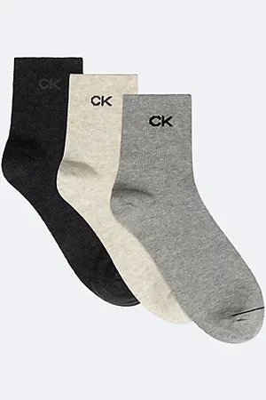 Calvin Klein 3 Pack Soft Combed Cotton Quarter Crew Socks