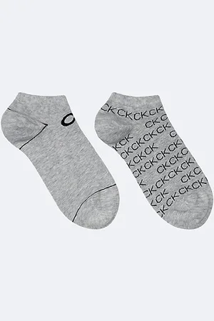 Calvin Klein 2 Pack Soft Combed Cotton Logo Ankle Socks