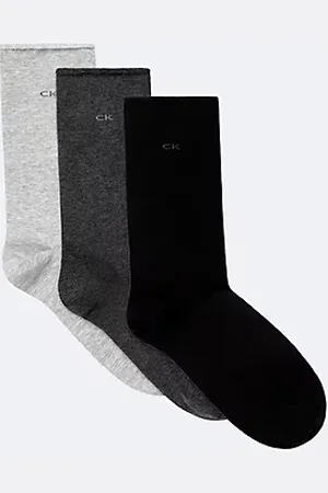 Calvin Klein 3 Pack Soft Combed Cotton Rolltop Crew Socks