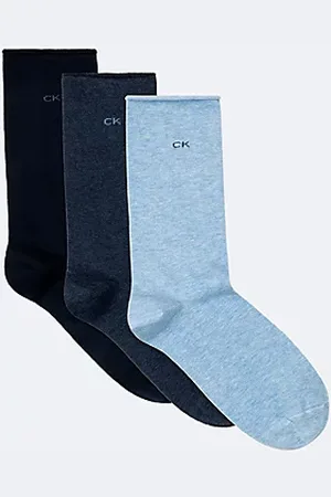 Calvin Klein 3 Pack Soft Combed Cotton Rolltop Crew Socks
