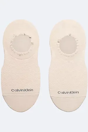Calvin Klein 2 Pack Scalloped Diamond Knit Invisible Socks