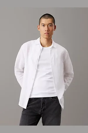 Calvin Klein Linen Cotton Striped Shirt