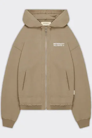 Reternity Felpa Con Cappuccio RIBBED ZIPHOODIE TAUPE