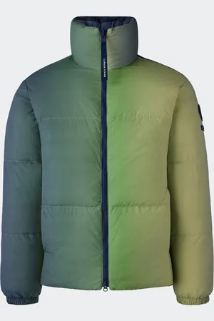 Canada Goose Lawrence Puffer Reversible Jacket for CNCPTS (Men, Northern Glow/Washed Indigo Print, L)