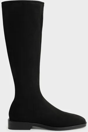 CHARLES & KEITH Sasky Faux Suede Knee High Flat Boots