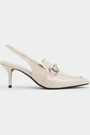 CHARLES & KEITH Catelaya Metallic Accent Slingback Pumps