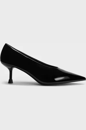 CHARLES & KEITH Patent Pointed-Toe Kitten-Heel Pumps