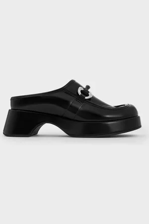 CHARLES & KEITH Metallic Accent Platform Mules