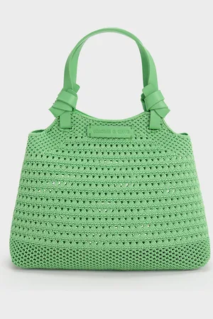 CHARLES & KEITH Ida Knotted Handle Knitted Tote Bag
