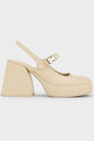 CHARLES & KEITH Laine Metallic-Buckle Platform Mary Janes