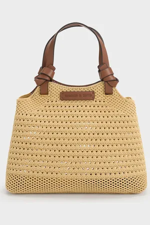 CHARLES & KEITH Ida Knotted Handle Knitted Tote Bag