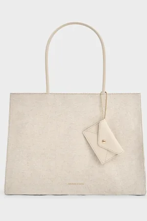 CHARLES & KEITH Large Matina Linen Tote Bag