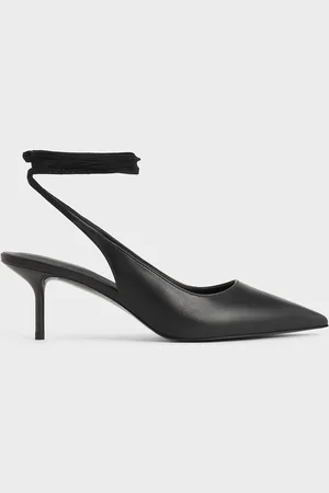 CHARLES & KEITH Textured Tie-Around Pointed-Toe Pumps
