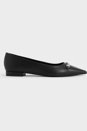 CHARLES & KEITH Chain-Link Pointed-Toe Ballet Flats