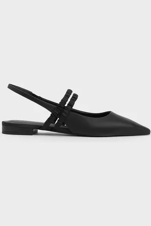 CHARLES & KEITH Recycled Polyester Ruched-Strap Mary Janes