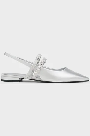 CHARLES & KEITH Recycled Polyester Ruched-Strap Mary Janes