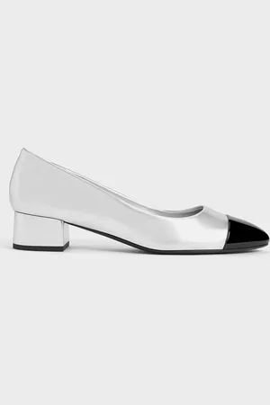 CHARLES & KEITH Kleo Patent Contrast Cap-Toe Pumps