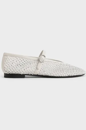 CHARLES & KEITH Maggie Mesh Crystal-Embellished Mary Janes