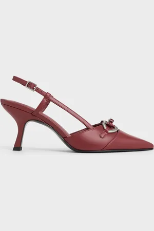 CHARLES & KEITH Metallic-Accent Slant-Heel Slingback Pumps