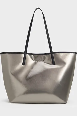 CHARLES & KEITH Sianna Metallic Reversible Tote Bag