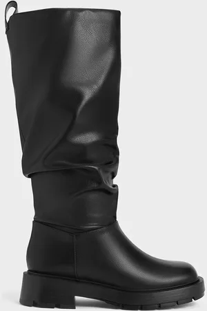 CHARLES & KEITH Ruched Knee-High Boots