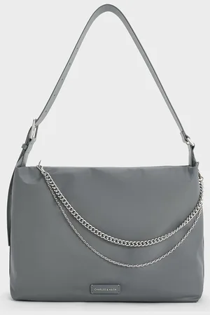 CHARLES & KEITH Nylon Chain-Link Slouchy Shoulder Bag