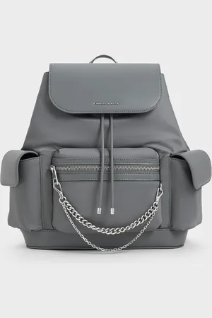 CHARLES & KEITH Nylon Puffy Chain-Link Backpack