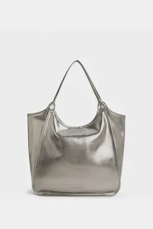 CHARLES & KEITH Sianna Metallic Crinkle-Effect Slouchy Tote Bag