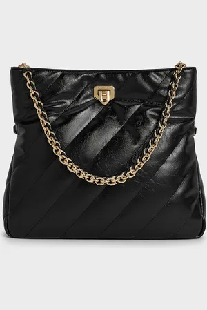 CHARLES & KEITH Fawn Panelled Chain-Handle Shoulder Bag