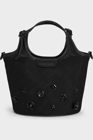 CHARLES & KEITH Mesh Sequin-Flower Tote Bag