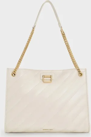 CHARLES & KEITH Neva Panelled Chain-Strap Tote Bag